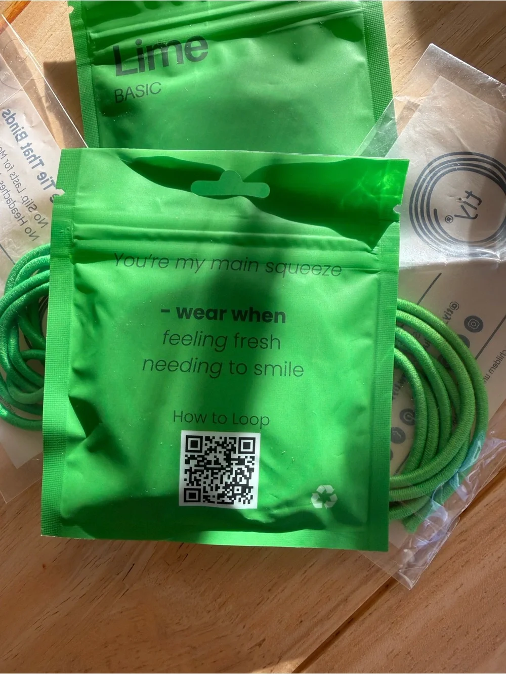 NEW Lime Green TIY Hair Ties - 4 Pack
